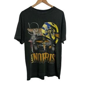 McLaren Lando Norris F1 Formula 1 Racing Graphic T-Shirt Washed Black L